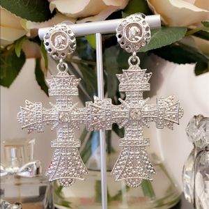 Saint cross earrings ~Silver